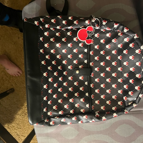 Official Disney Parks Minnie Mouse Polka Dot Bow Mini Vegan Leather Backpack Bag - Picture 3 of 10